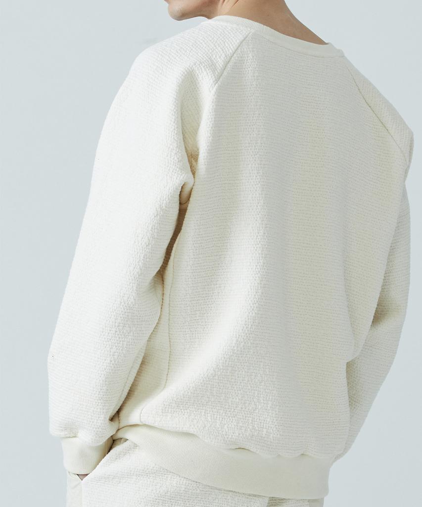 ZAKOPANE Geometric Quilted Sweatshirt Ivory