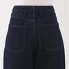 MUJI Kapok Blend Denim Barrel Dark Size S Women's Pants, Navy, (BE1YFA5A)