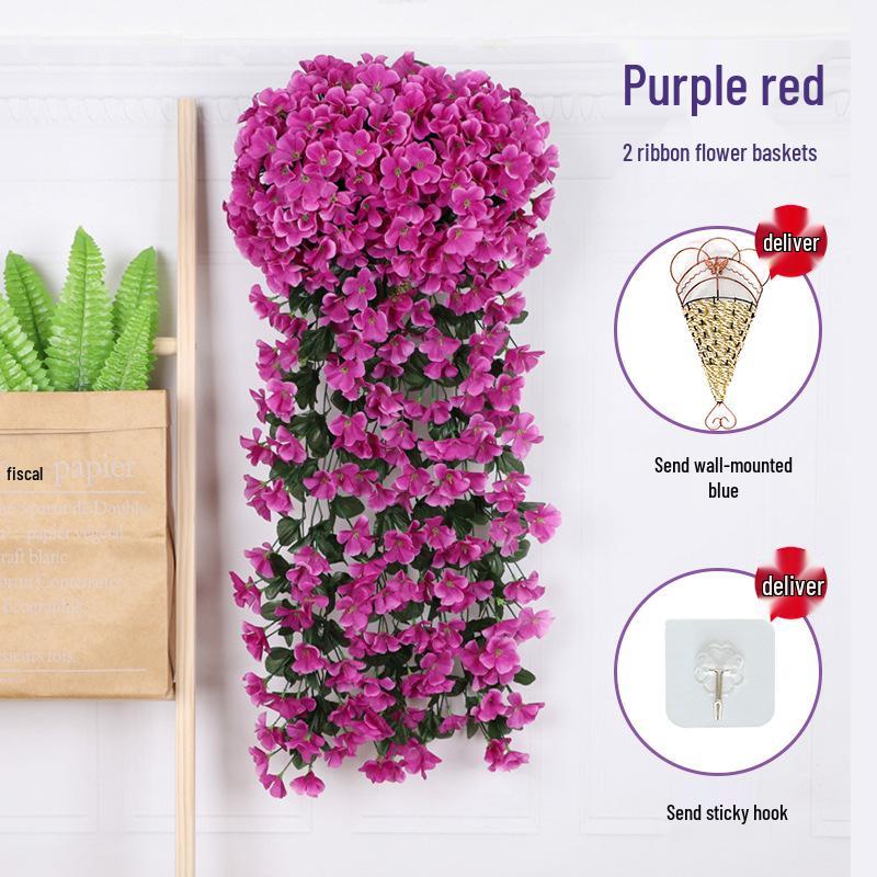 Artificial Violet Flower Vine - Silk Rose Hanging Decor for Weddings and Walls