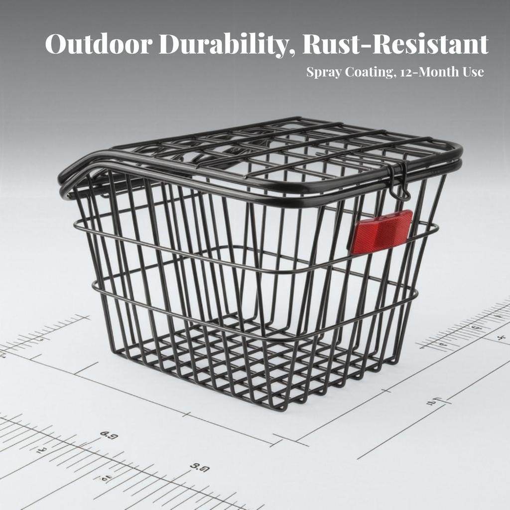Cycle Rear Cargo Rack with Wire Basket | Metal Construction, RustResistant, Bike