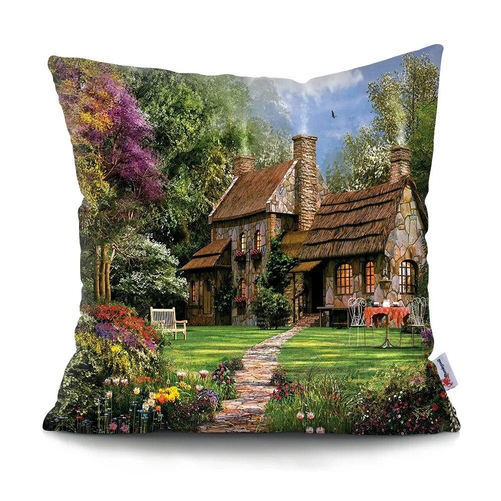 Neverland Ranch Rustic Landscape Pillowcase Polyester Print Sofa Chair Bed Cushion Cover Room Home Decor Embrace Pillowcase