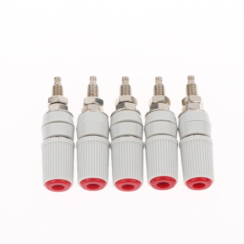 5Pcs High Current 5Mm Banana Jack Socket, 30A M5X48 Type 4Mm Amplifier Terminal Female Socket For Electronic Testing