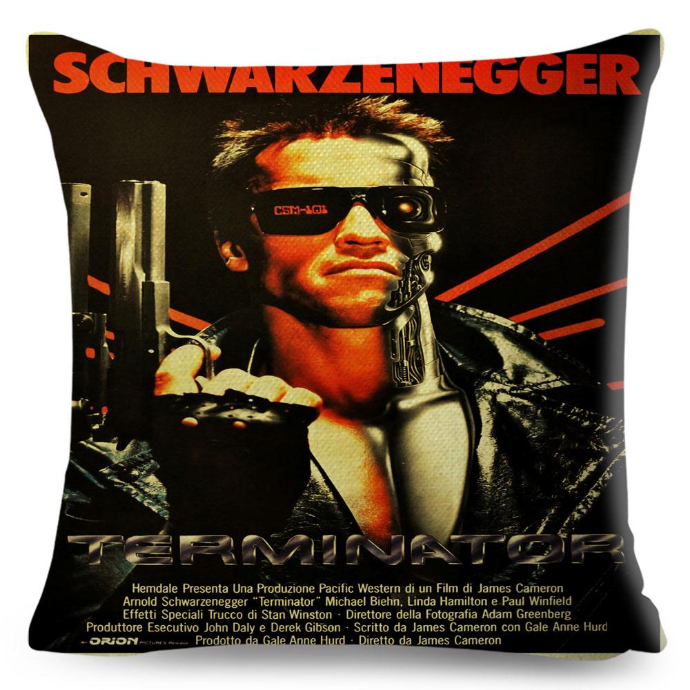 The Terminator T Cushion Cover Decor Classic Movie Robot Warrior Pillowcase Polyester Pillow Case for Sofa Home Car Xcm