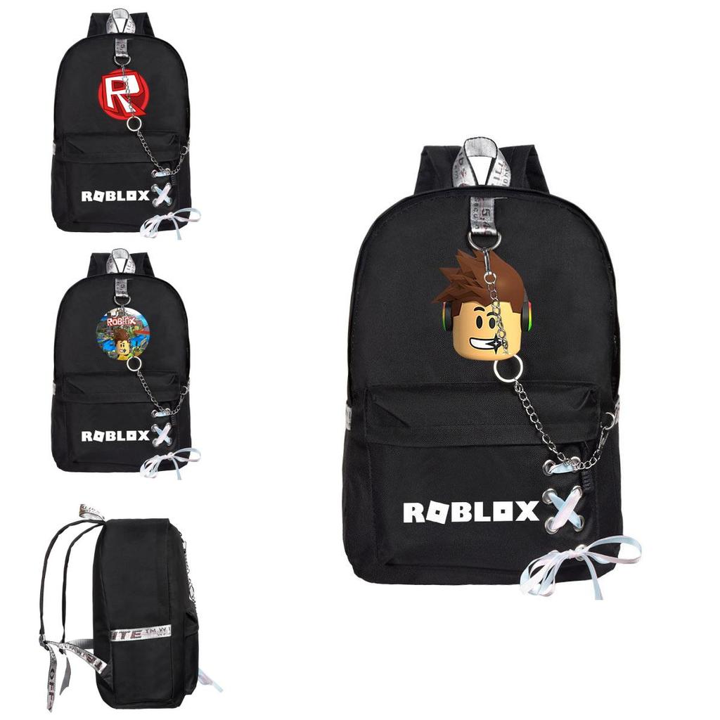 Mochila Roblox em Tecido Oxford Estampado Com Design Único de Corrente Para Estudantes