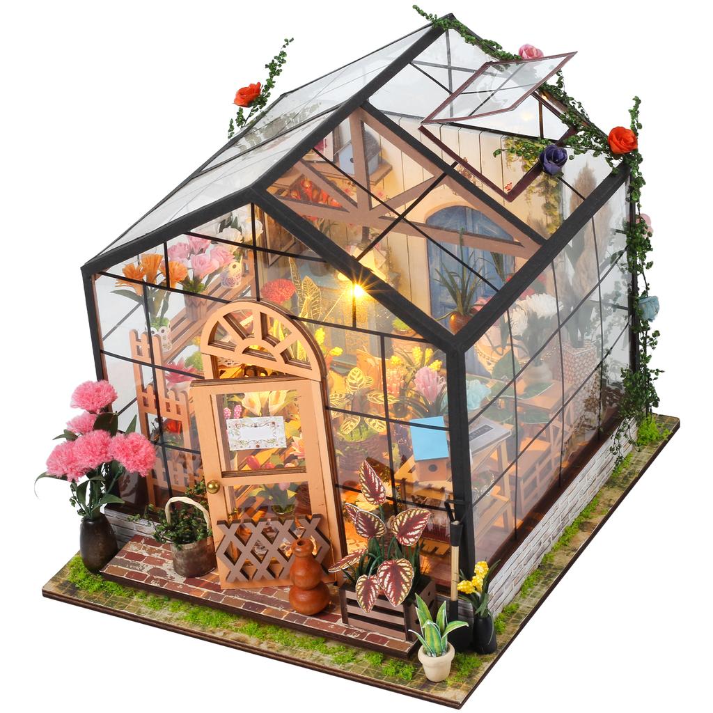 DIY Miniature House Kit with LED Light Creative Dollhouse Model with Furniture 3D Miniature Dollhouse For Adult Handmade Gifts