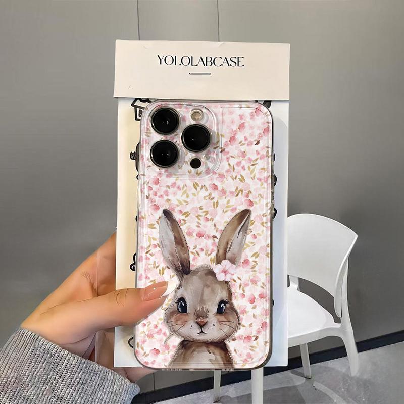 Flower Rabbit Phone Case For Samsung S26 S25 S24 S23 S22 S21 S20 FE Note20 Note10 Plus Ultra Lite Edge 5G Clear Soft TPU Cover Samsung S22 5G