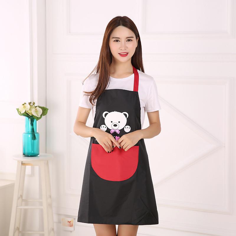 

Дышащий кухонный фартук без рукавов с принтом мультяшного медведя, с шейной лямкой, устойчивый к пятнам
