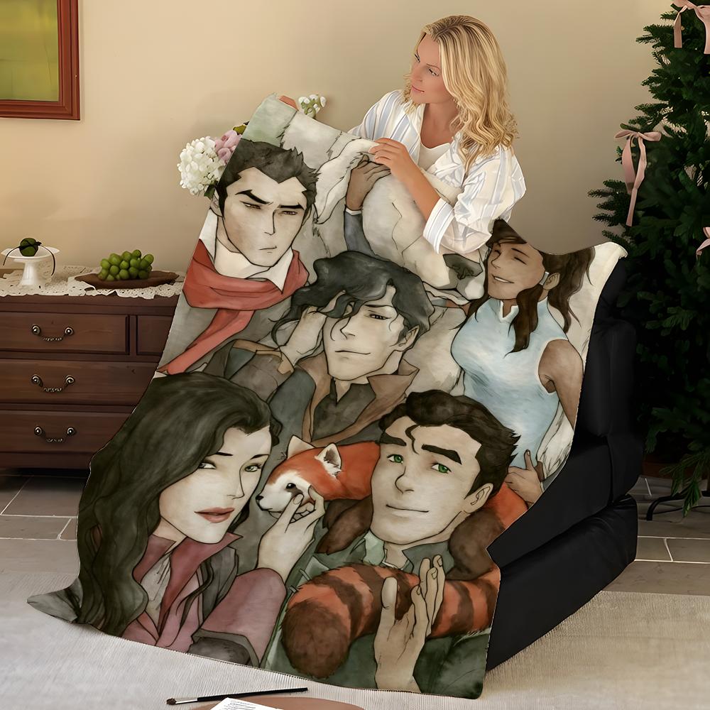 Animation T-The L-Legend O-Of K-Korra Throw Flannel Blanket, Soft Warm, Durable & Washable Cute Cool