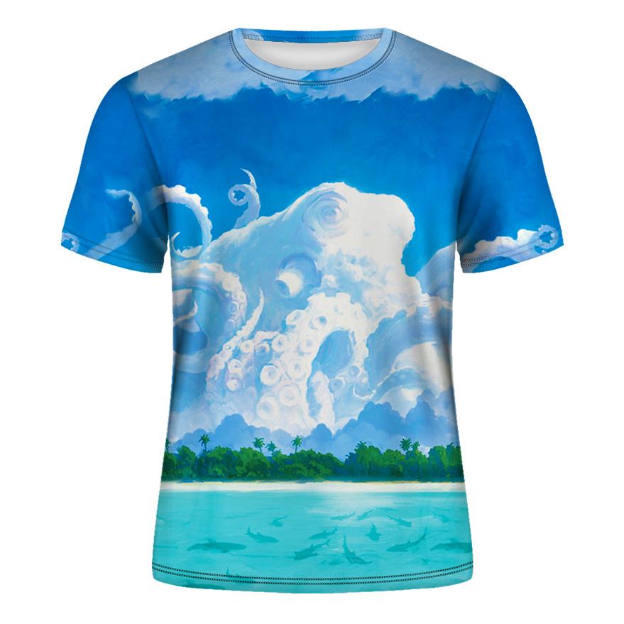 Summer Palm Tree 3D Print T-Shirts Streetwear Men Natural Fashion Harajuku Casual Oversized O-Neck T Shirt Clothing