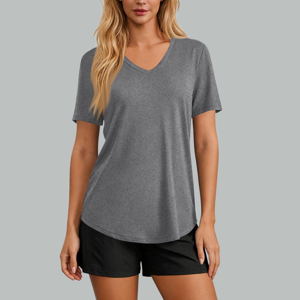 Women's Casual V-neck Short Sleeved -shirt Fashion Top
