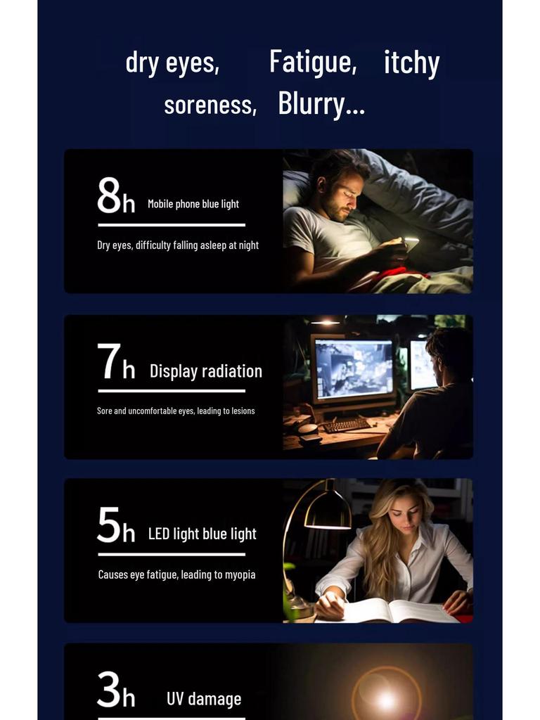 Ultra-Light Titanium & Super Elastic Progressive Multifocal Anti-Blue Light Reading Glasses for Seniors