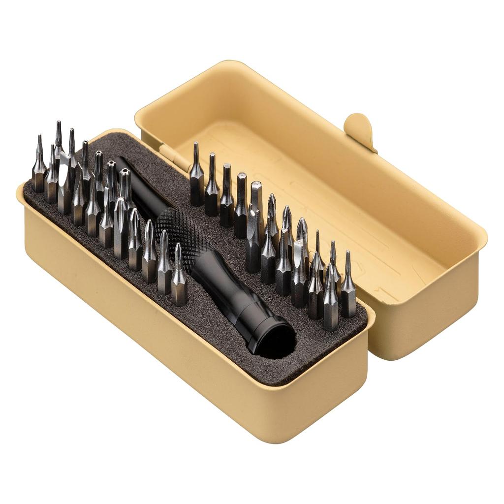 Arsenal Tool Precision Bit Set with Storage 4mm Hex Shank Bits AS-80735 Set, 34-Piece Case,
