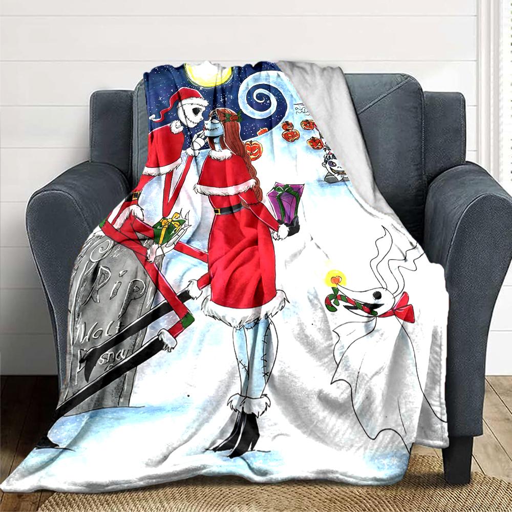 1Pc Jack Sally'S Winter Romance Blanket Soft Throw Blanket For Home Bedroom Bed Sofa Travel Office Solid Christmas Blanket