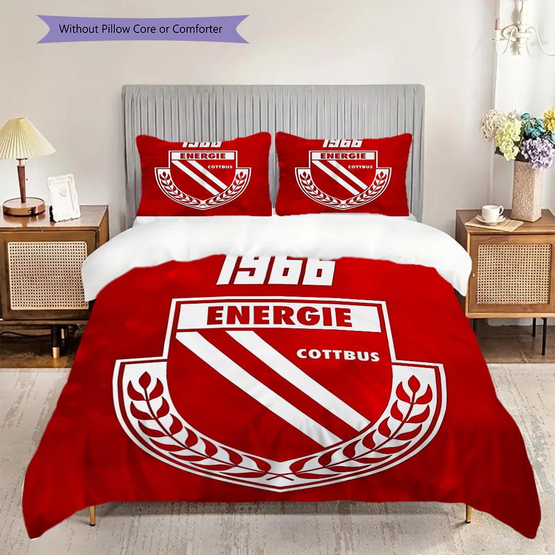

Energie Cottbus Pattern Bedding Quilt Set Quilt Cover Pillowcase Home Decoration Birthday Gift (1 * duvet cover + 2 * pillowcase, without core) 200x200cm