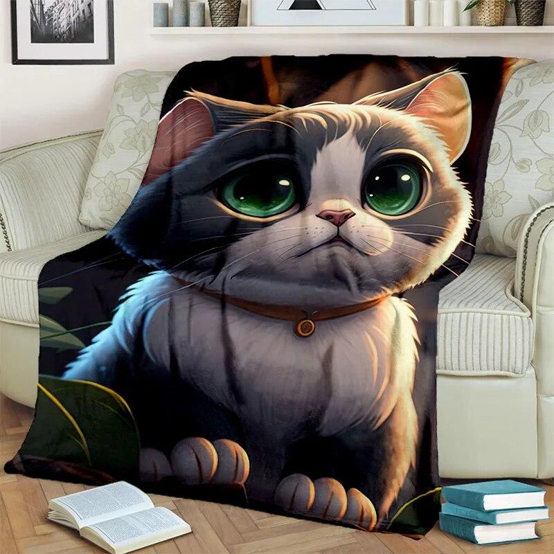 Roztomilá kočka kaliko, kočka Garfield, perská kočka, kreslená deka Ragdoll, měkká deka pro domácí ložnici přikrývka na pohovku pro děti