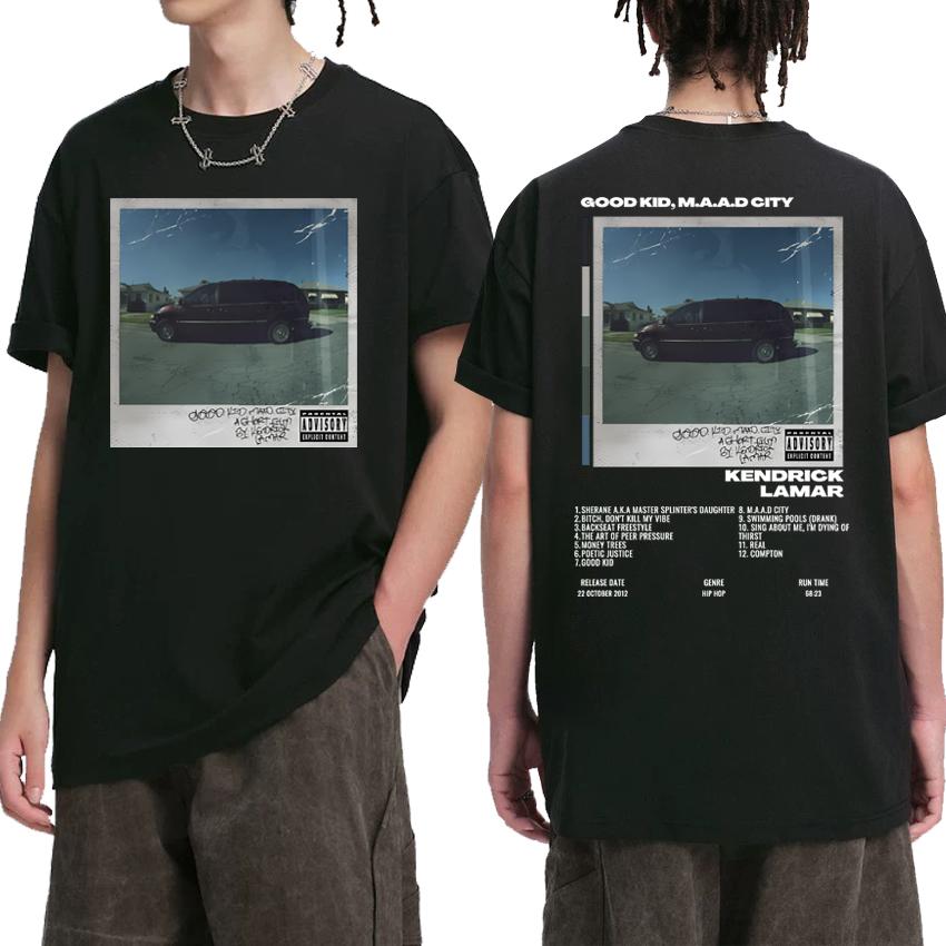 Kendrick Lamar Tour 2025 Double Sided printed T shirt Men Women Hip Hop vintage streetwear Unisex Cotton short sleeve T-shirts