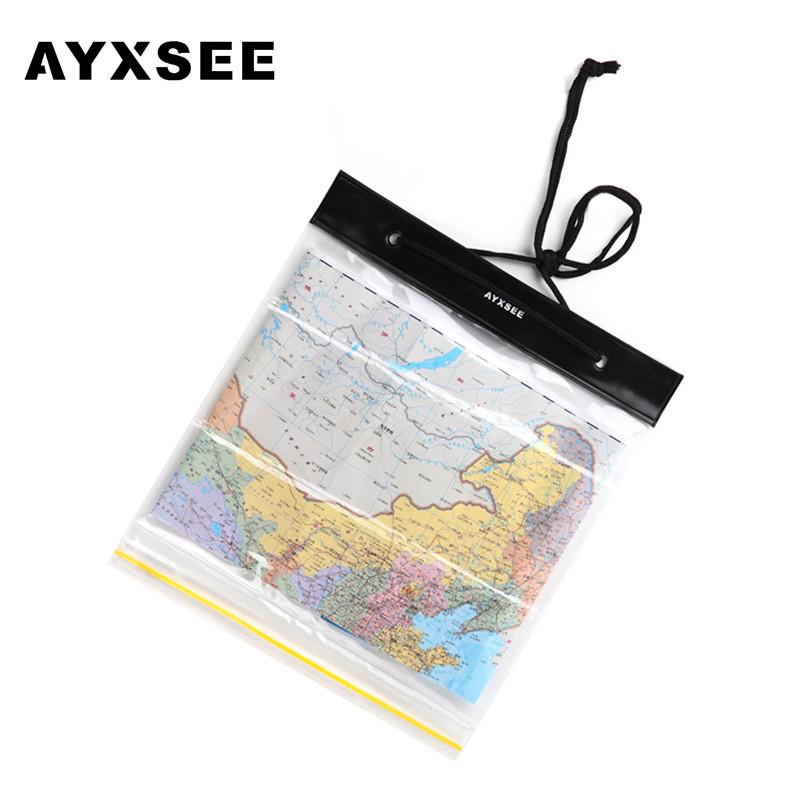 

AYXSEE Transparent Water-Repellent Map Bag, Self-Sealing PVC Stationery Bag, 20 Silk Thickness Neutral without logo