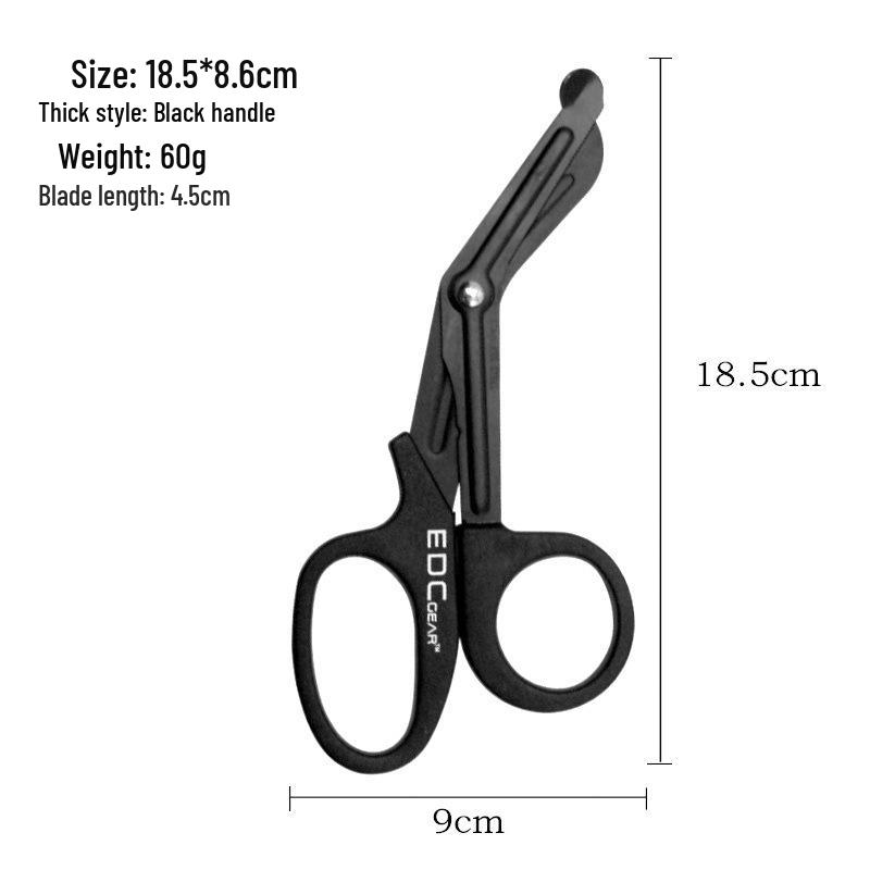 Stainless Steel Outdoor EDC Military-Grade Scissors: Bent Tip, Medical, Bandage, Tape & Cloth Cutting