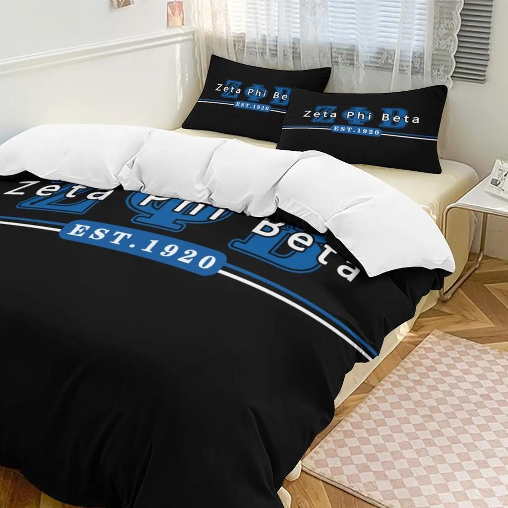 Zeta Phi Beta ZPB Sorority Bedding Set Boys Girls Twin Queen Size Duvet Cover Pillowcase Bed Kids Adult Home Textileextile
