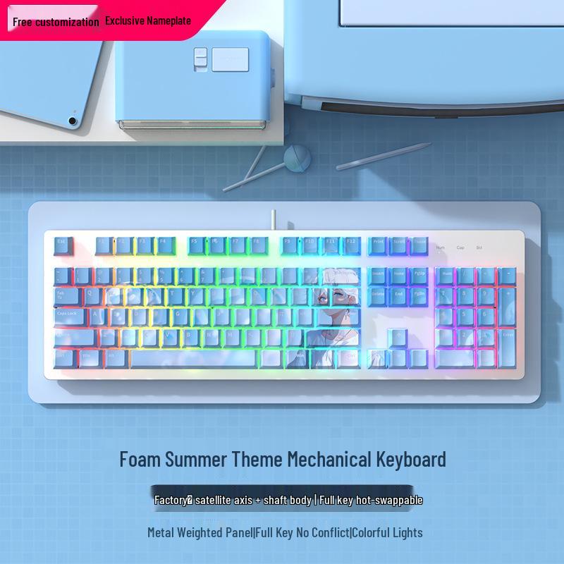 Silent Blue Switch Gaming Mechanical Keyboard - High-Performance Esports & Office Use, Stylish, Cost-Effective