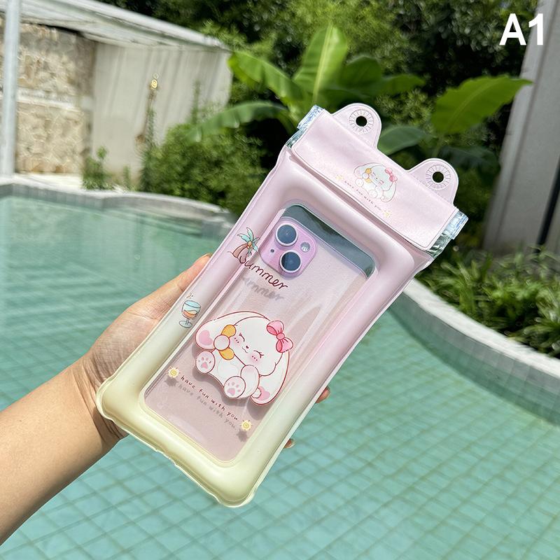 Universal Cartoon Waterproof Phone Case Pouch Swimming Underwater Photography Air Cushion Water Proof Bag Hanging Diving Pouch