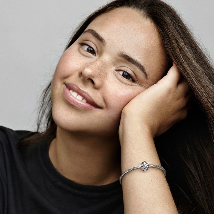 Anheng Dame - PANDORA - 792351C01 - Sterling Sølv 925/1000 - Elegant - Grå