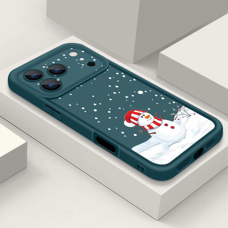 Christmas Snowman Soft TPU Phone Case For iPhone Air 16e 17 16 15 14 Pro Max 13 12 Pro 15 16 14 Plus Shockproof Silicone Cover