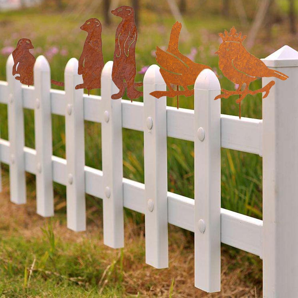 Garden Stake Rustic Charming Courtyard Decoration Metal Stake Ornament for Outdoor Garden Patio Yard