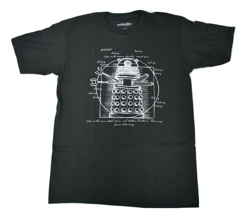 WeLoveFine Mens Dr. Who & The Daleks Dalek Schematic Shirt New