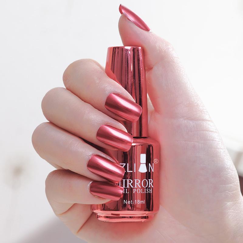 Women Quick Drying Lasting Metallic Mirror Effect Nail Art Polish Varnish Tool Manicure Gift