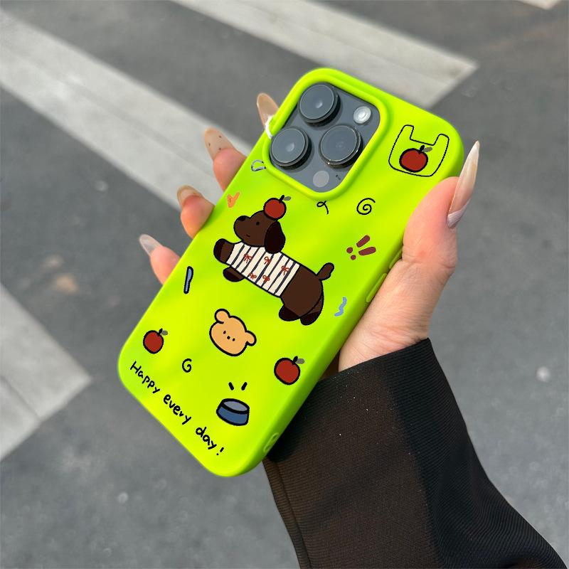 Striped Shirt Dachshund for IPhone16 Jelly 15 Phone Case 14Pro for Apple 13/12 Silicone Xs Cartoon