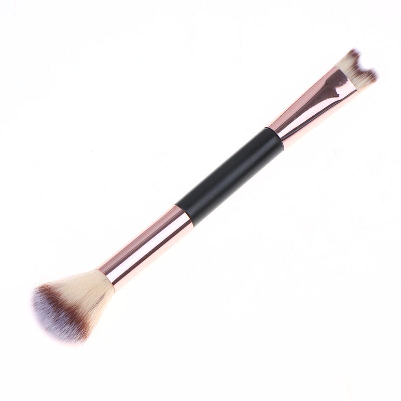 Nose Contour U-Shaped Makeup Brush For Sculpting And Defining Double Head Foundation Highlighter Brush Nose Shadow Brush чёрный