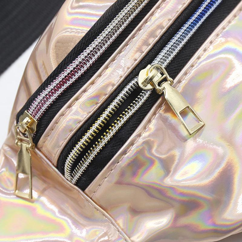 Colorful Laser Crossbody Running Waist Bag for Men and Women – Large Capacity Fitness Bag with Coin Purse and Phone Holder