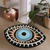 VIKAMA Abstract Eyes Faux Cashmere Floor Mat Home Decorative Carpet Living Room Bedroom Soft Non-Slip Bedside Blanket