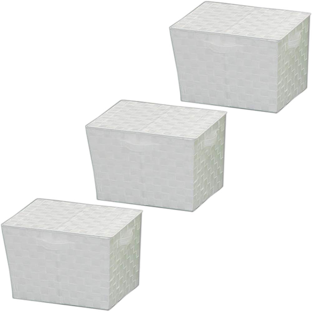 

Iris Ohyama Storage Box White with lid Set of 3 3) 38×26×26cm CBK-38DT