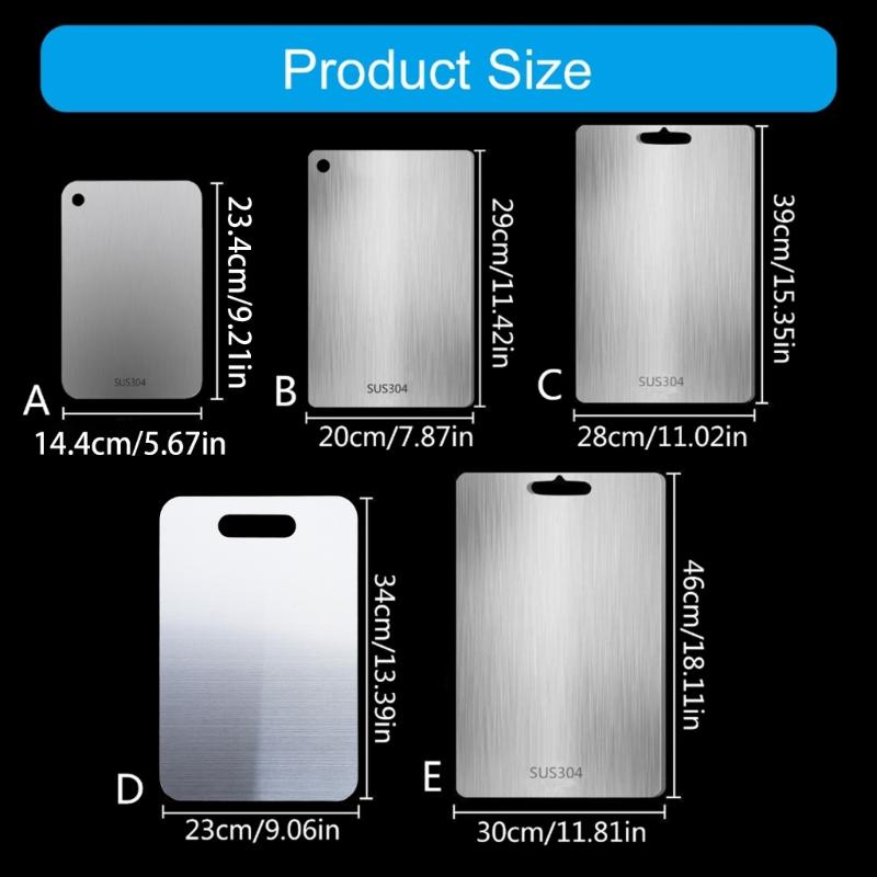 Meat Cutting Board Double Side Chopping Boards Unique Cutting Boards Stainless Steel Texture Suitable for Everyday Use