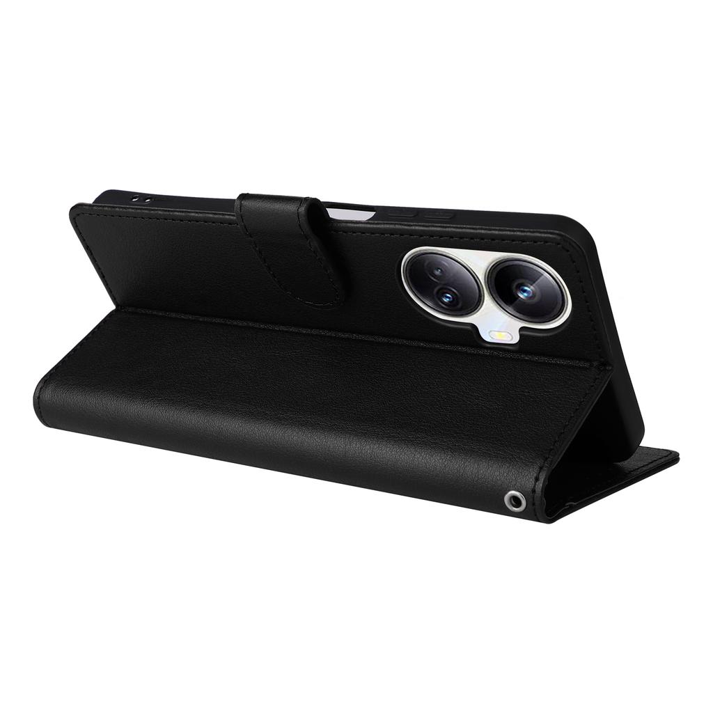 For Realme 10 Pro+ 5G Case PU Leather Phone Cover with Viewing Stand/3 Card Holder