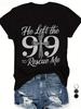 He Left The 99 To Rescue Me Women's Tee - Christian Graphic, Casual Black Top