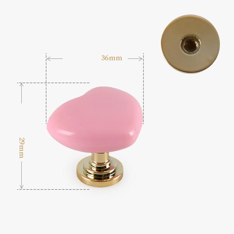 1pc Colored Love-shaped Plastic Cupboard Door Handle Wardrobe Bedside Table Drawer Closet Single-hole Handle