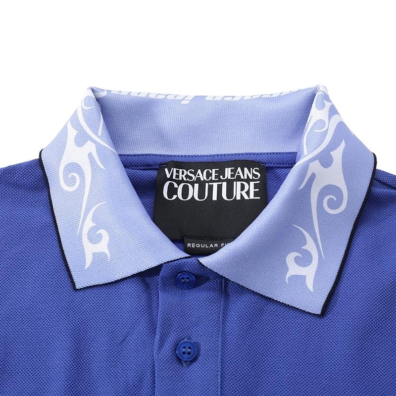Versace Jeans Couture Koszula Polo Męska SS24 Niebieska 76GAGT08-CJ01T-205