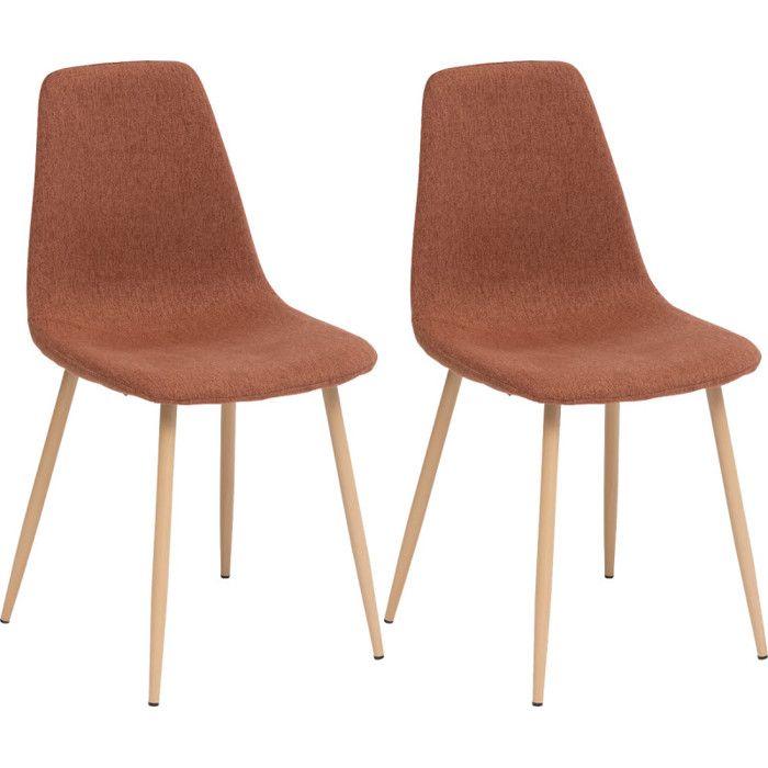 Lot de 2 chaises style Vintage "Marylin" pieds métal imitation hêtre Atmosphera - Ambre