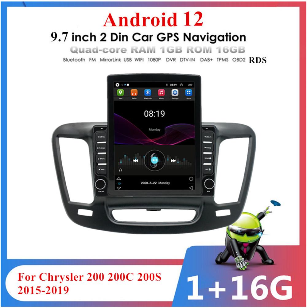 9.7" Android 12.0 Stereo Radio GPS Wifi For Chrysler 200 2015-2019 C & S Sedan