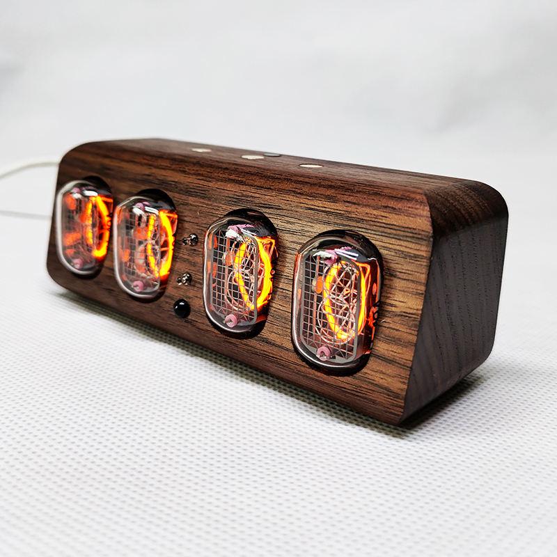 YIZHI Nixie Tube Digital Clock Electronic 4-digit Time Display Creative Retro Desk Clock Decoration Christmas Halloween Gift