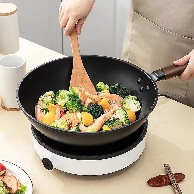 Wrought Iron Frying Pan Uncoated Frying Pan Non-stick Cast Iron Pan Induction Cooker Gas Stove Universal
