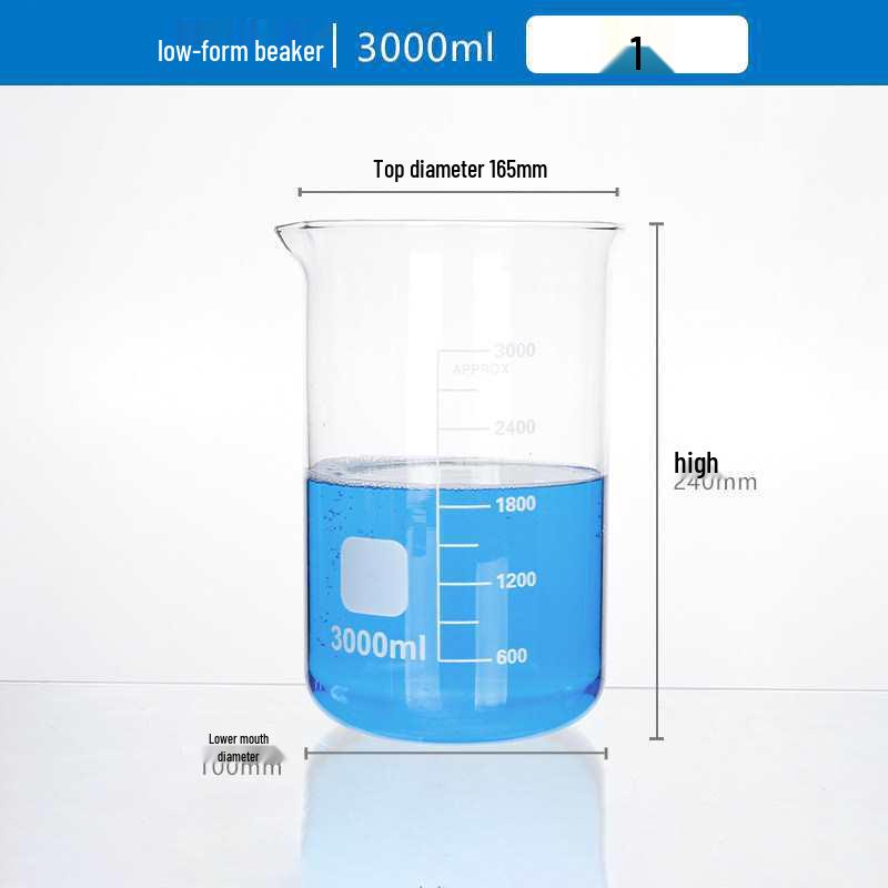 Pahar de laborator gradat din sticlă borosilicată de înaltă calitate, rezistent la căldură, disponibil în mărimi de 5/50/100/250/1000/2000ml