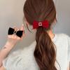 Bows of Square-cut Diamonds In Velvet Hairpin, with Sweet Charm, Hair String and Leather String Accessories
