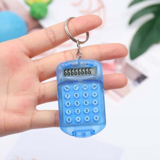 Portable Mini Flip Calculator Hanging Pendant Keychain Keyring Key Holder Gift