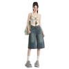 Women's High-Waist Loose Wide-Leg Cropped Jeans - Summer 2025 Slimming Straight Fit