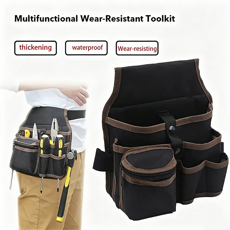 1pc Three Layers Electrical Tool Kit Pockets Storage Bag Mechanic Waist Bag Pliers Screwdrivers Wrench Organizer Bag