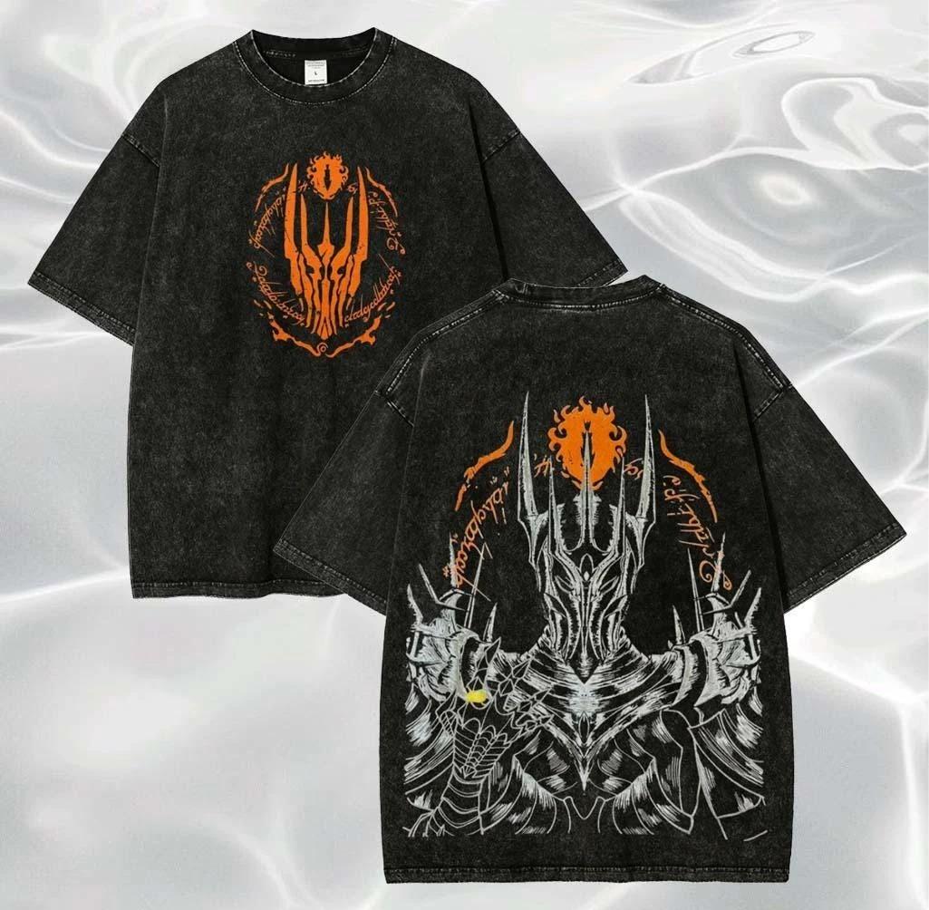 The Lord of The Rings Sauron The Dark Lord  Graphic Print T-Shirt Men Women Streetwear Fashion Retro Washed Cotton Summer New Tee Casual Oversized Top L